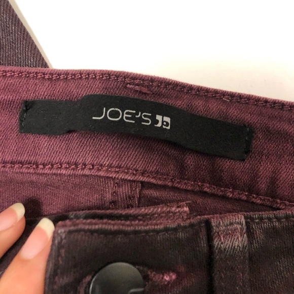 Joe's Jeans Maroon Coated Skinny Jeans 26 - Picture 2 of 5
